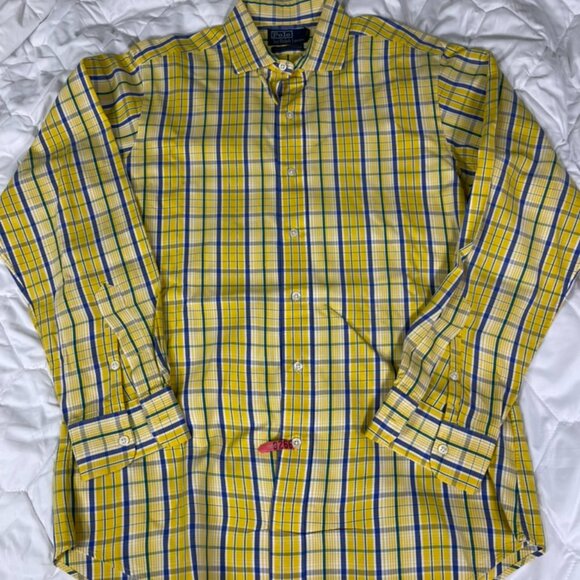 Polo Ralph Lauren Yellow and Blue Plaid Shirt - Picture 5 of 5